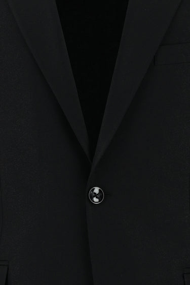 Siyah Slim Fit Dar Kesim Klasik Desenli Ceket