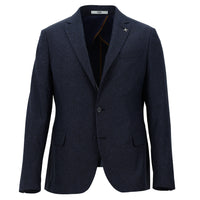 Açık Lacivert Slim Fit Dar Kesim Desenli Ceket