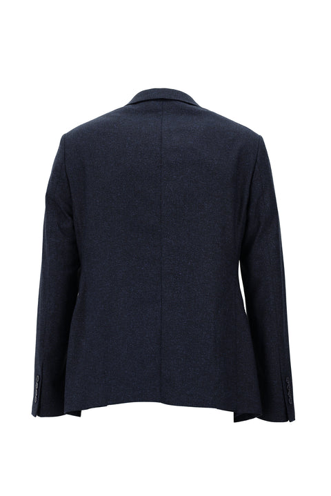 Light Navy Blue 4-Drop Relaxed Fit Classic Patterned Jacket