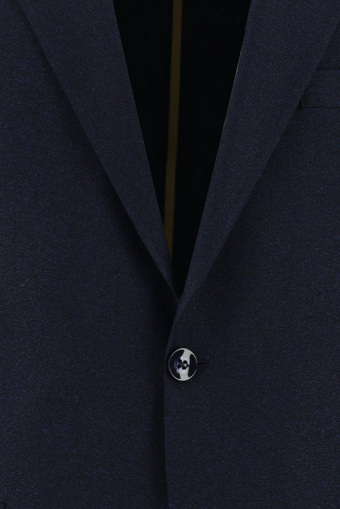 Orta Lacivert 7 Drop Slim Fit Dar Kesim Klasik Desenli Ceket