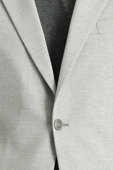 Orta Gri Slim Fit Dar Kesim Klasik Desenli Ceket