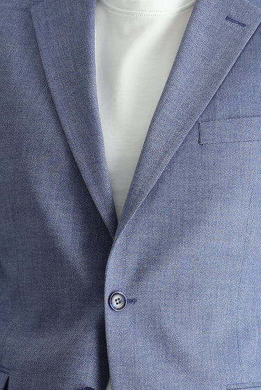 Orta Lacivert Slim Fit Dar Kesim Klasik Desenli Ceket