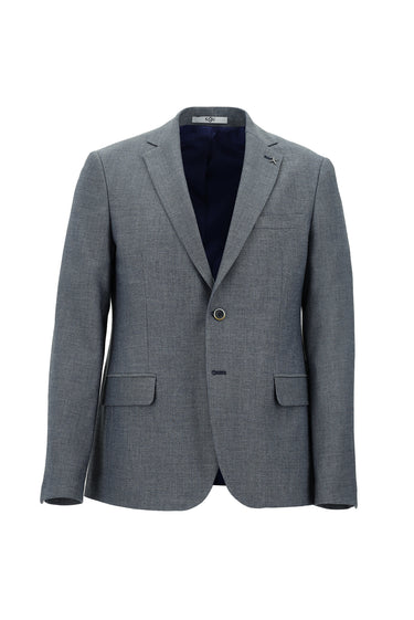 Koyu Mavi  Slim Fit Dar Kesim Klasik Desenli Ceket
