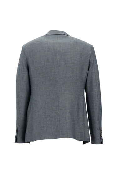 Koyu Mavi  Slim Fit Dar Kesim Klasik Desenli Ceket