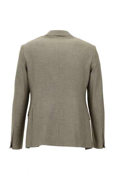 Açık Vizon Slim Fit Dar Kesim Klasik Desenli Ceket
