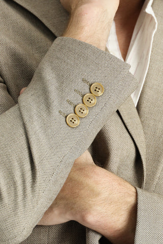  Açık Vizon Slim Fit Dar Kesim Klasik Desenli Ceket