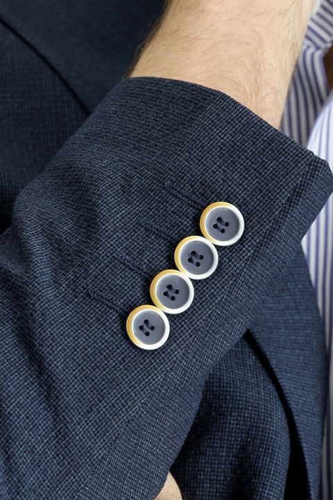 Koyu Lacivert 7 Drop Slim Fit Dar Kesim Spor Desenli Ceket