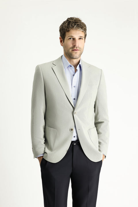 Yağ Yeşili-Olive 7 Drop Slim Fit Dar Kesim Spor Desenli Ceket