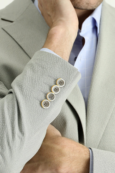 Yağ Yeşili-Olive 7 Drop Slim Fit Dar Kesim Spor Desenli Ceket