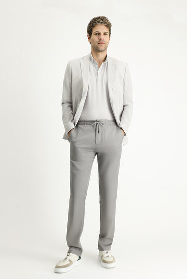 Açık Gri Regular Fit Desenli Spor Pamuk Ceket