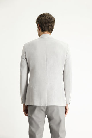  Açık Gri Regular Fit Desenli Spor Pamuk Ceket