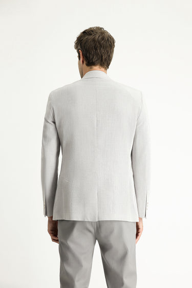 Açık Gri Regular Fit Desenli Spor Pamuk Ceket