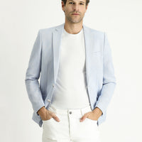 Light Blue 6 Drop Regular Fit Standard Cut Patterned Sport Cotton Jacket