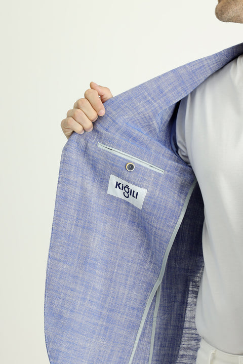 Mavi 7 Drop Slim Fit Dar Kesim Desenli Spor Pamuk Ceket