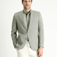 Dark Khaki 6 Drop Regular Fit Standard Cut Patterned Sport Cotton Jacket
