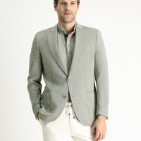 Koyu Haki Regular Fit Desenli Spor Pamuk Ceket