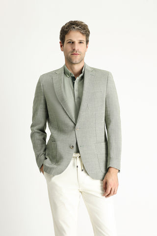  Koyu Haki Regular Fit Desenli Spor Pamuk Ceket