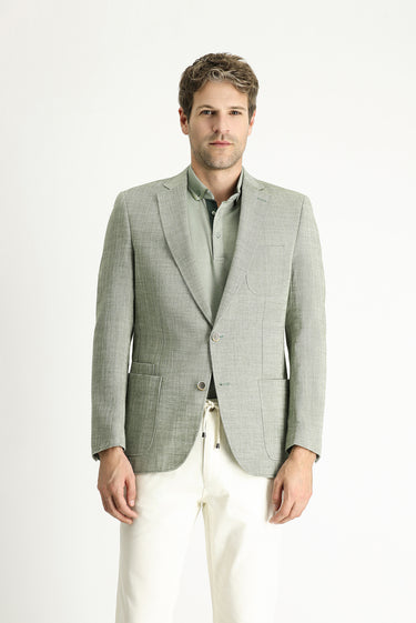 Koyu Haki Regular Fit Desenli Spor Pamuk Ceket