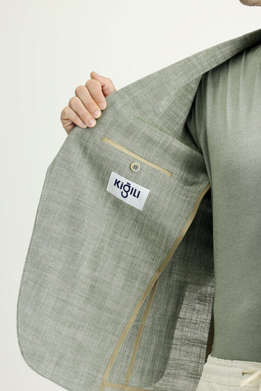 Koyu Haki Regular Fit Desenli Spor Pamuk Ceket