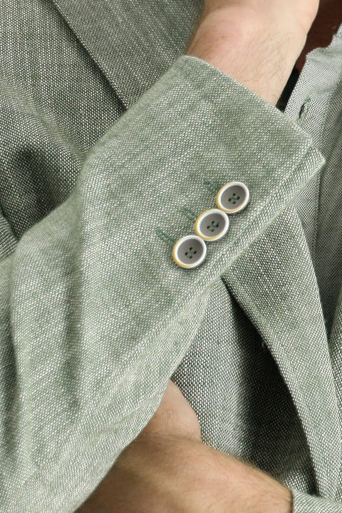 Koyu Haki 7 Drop Slim Fit Dar Kesim Desenli Spor Pamuk Ceket