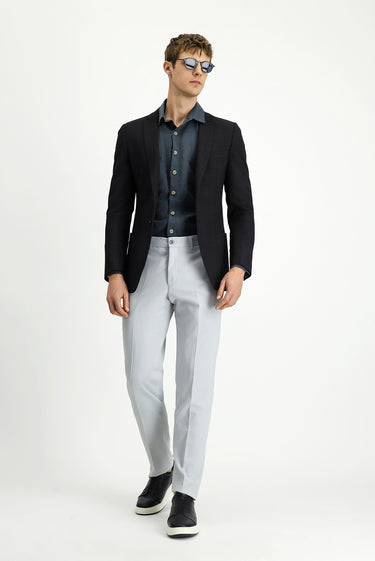  Siyah Super Slim Fit Ekstra Dar Kesim Gofre Ceket