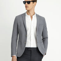 Dark Gray 7 Drop Super Slim Fit Extra Narrow Cut Waffle Jacket