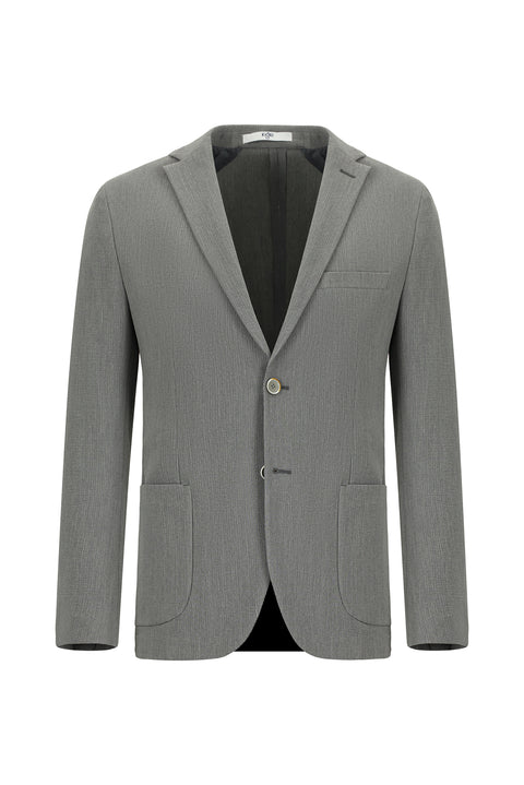 Dark Gray 7 Drop Super Slim Fit Extra Narrow Cut Waffle Jacket