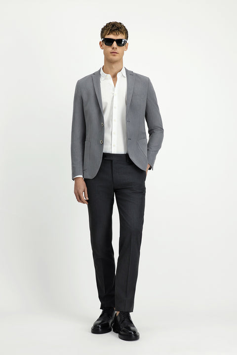 Dark Gray 7 Drop Super Slim Fit Extra Narrow Cut Waffle Jacket