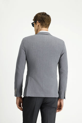  Koyu Füme 7 Drop Super Slim Fit Eksra Dar Kesim Gofre Ceket