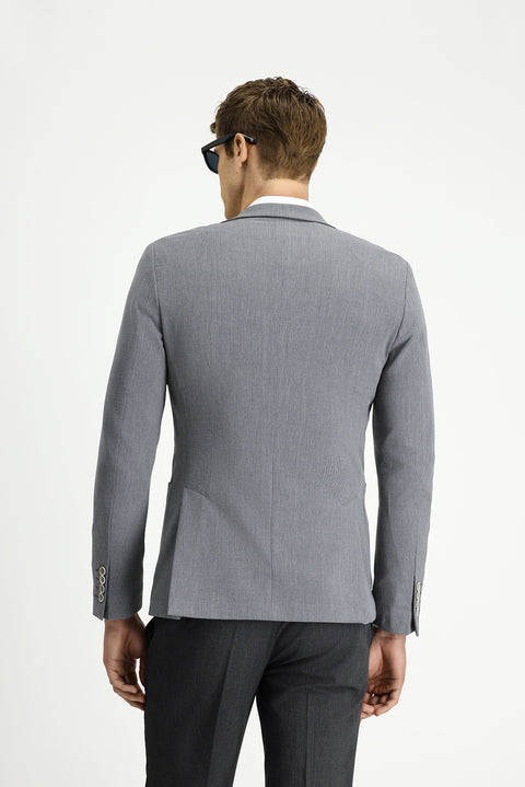 Dark Gray 7 Drop Super Slim Fit Extra Narrow Cut Waffle Jacket