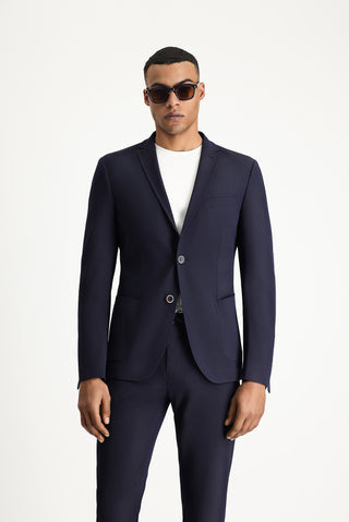  Koyu Lacivert 7 Drop Super Slim Fit Eksra Dar Kesim Gofre Ceket