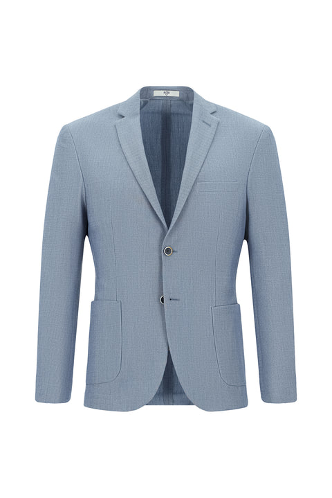 Aqua Blue 7 Drop Super Slim Fit Extra Narrow Cut Waffle Jacket