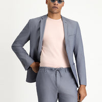 Aviator Blue 7 Drop Super Slim Fit Extra Narrow Cut Waffle Jacket