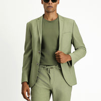 Light Khaki 7 Drop Super Slim Fit Extra Narrow Cut Waffle Jacket