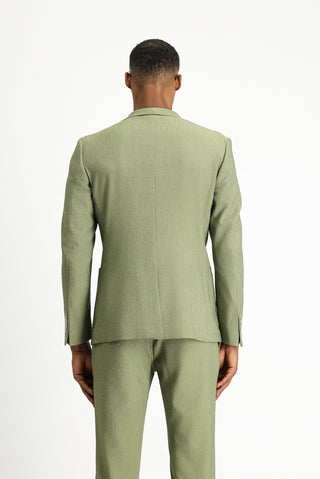  Açık Haki 7 Drop Super Slim Fit Eksra Dar Kesim Gofre Ceket