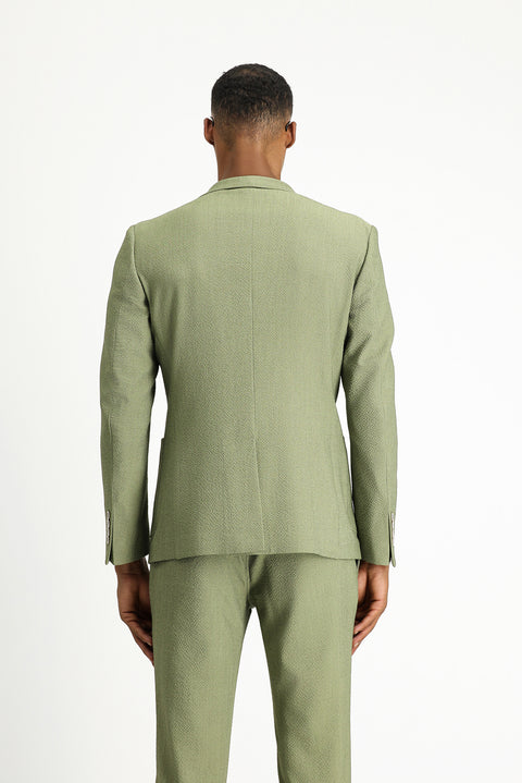 Light Khaki 7 Drop Super Slim Fit Extra Narrow Cut Waffle Jacket