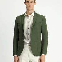 Dark Green 7 Drop Super Slim Fit Extra Narrow Cut Waffle Jacket