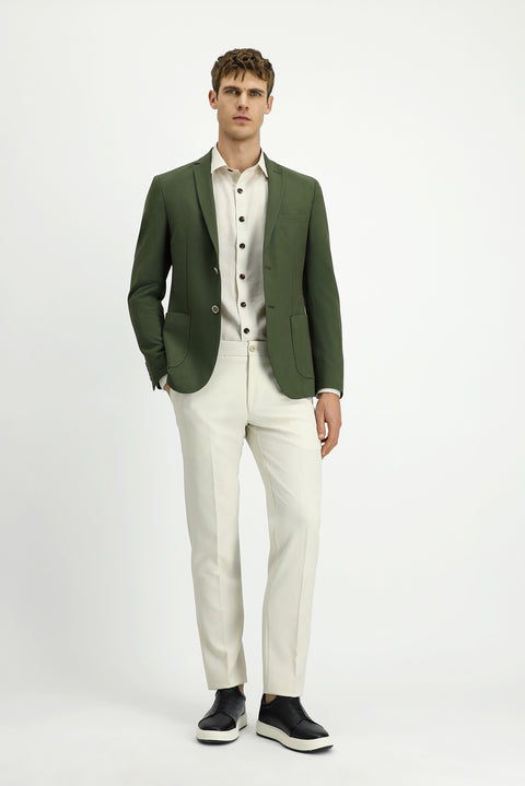 Dark Green 7 Drop Super Slim Fit Extra Narrow Cut Waffle Jacket