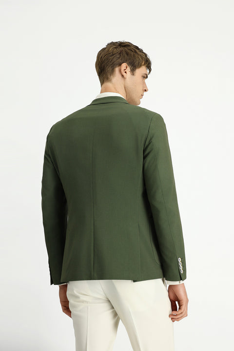 Dark Green 7 Drop Super Slim Fit Extra Narrow Cut Waffle Jacket