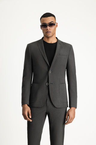  Orta Antrasit 7 Drop Super Slim Fit Eksra Dar Kesim Gofre Ceket