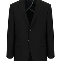 Siyah Relaxed Fit Rahat Kesim Klasik Desenli Gofre Ceket