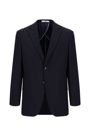  Koyu Lacivert Relaxed Fit Rahat Kesim Klasik Desenli Gofre Ceket