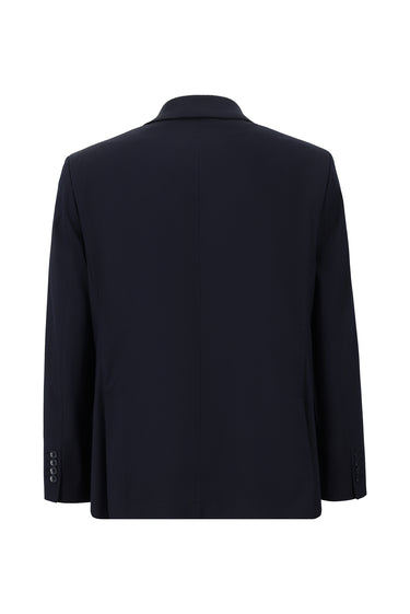 Koyu Lacivert Regular Fit Klasik Desenli Gofre Ceket