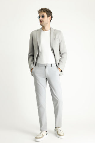  Orta Gri Regular Fit Yünlü Desenli Klasik Ceket