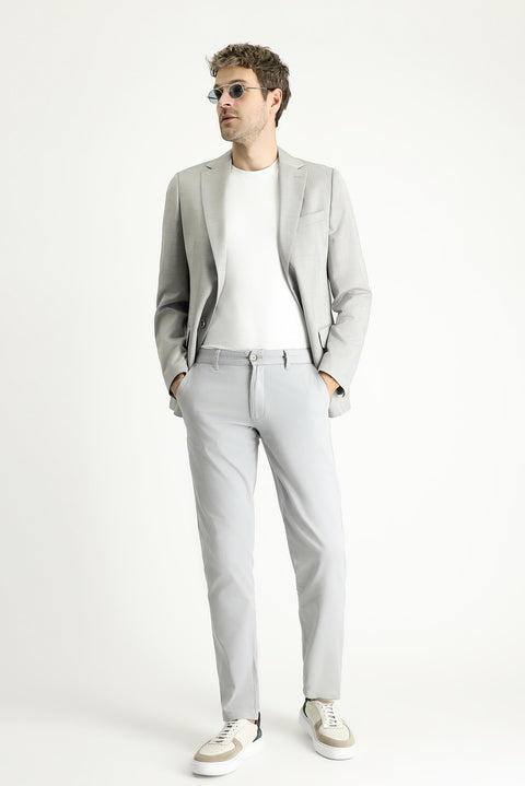 Orta Gri 6 Drop Regular Fit Standart Kesim Yünlü Desenli Klasik Ceket