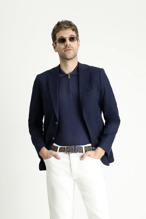 Açık Lacivert 6 Drop Regular Fit Standart Kesim Pamuklu Spor Ceket