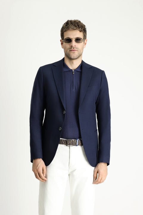 Açık Lacivert 6 Drop Regular Fit Standart Kesim Pamuklu Spor Ceket