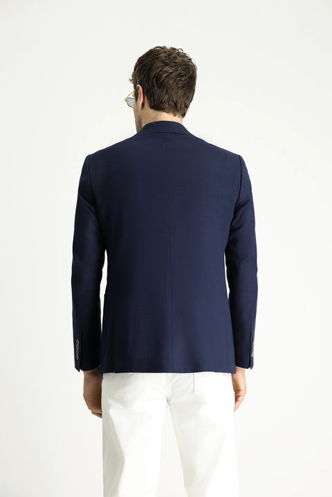 Açık Lacivert 6 Drop Regular Fit Standart Kesim Pamuklu Spor Ceket