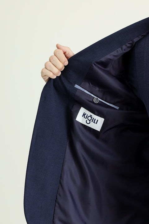 Açık Lacivert 6 Drop Regular Fit Standart Kesim Pamuklu Spor Ceket