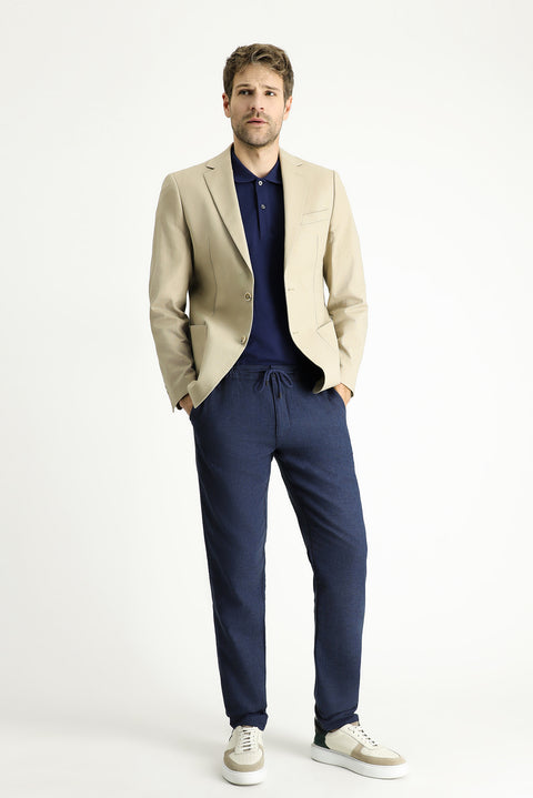 Açık Bej 6 Drop Regular Fit Standart Kesim Pamuklu Spor Ceket